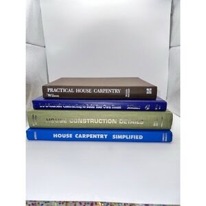 Vtg. Decorative Coffee Table Shelf Books About House Construction And‎ Carpentry